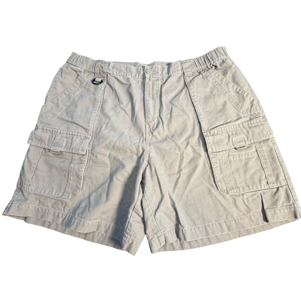 Columbia Mens XL 7‎ Inch Inseam Khaki Cotton Canvas Cargo Hiking Shorts AM4486